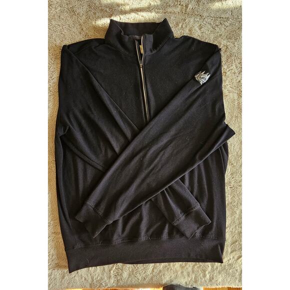 Donald Ross Sportswear Half  Zip Black Pullover, Mens Sz S, NEW - Picture 2 of 8